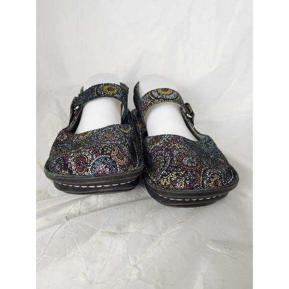 Alegria Jemma Leather Mary Jane Multicolor  laser Cut Out Clogs Shoes EU 37‎ - Picture 2 of 11